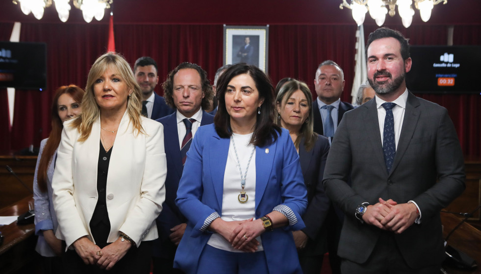 La nueva alcaldesa de Lugo, Elena Candia, tras la moción de censura.