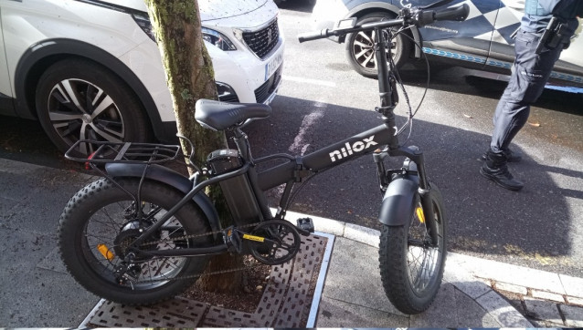 Bicicleta que trataban de robar.