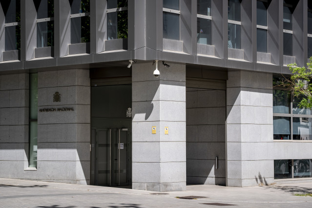 Fachada de la Audiencia Nacional, a 13 de abril de 2026, en Madrid (España).