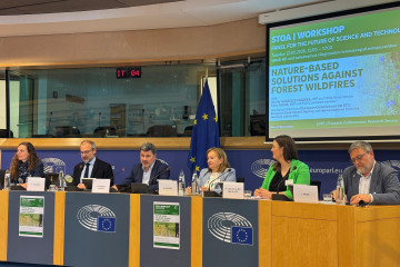 El eurodiputado Nicolás González Casares en el evento 'Soluciones basadas en la naturaleza contra los incendios forestales' organizado por el Panel sobre el Futuro de la Ciencia y la Tecnología (ST