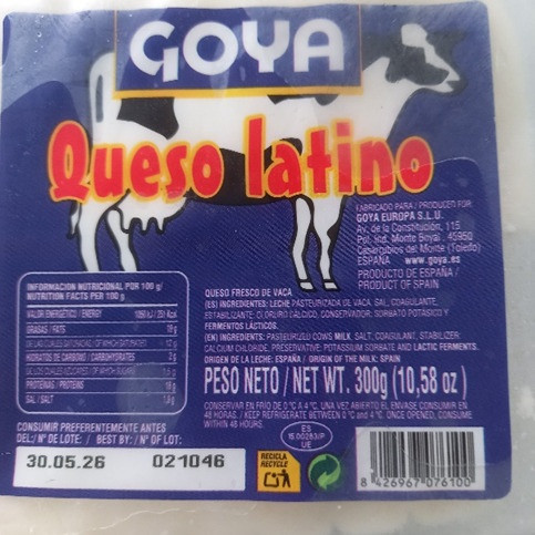 Queso Latino marca Goya.