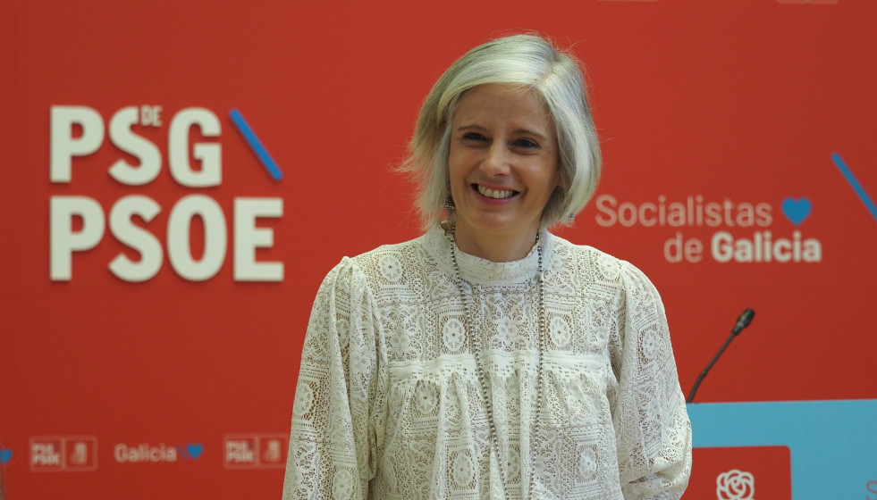 La portavoz de Industria del PSdeG Patricia Iglesias en rueda de prensa
