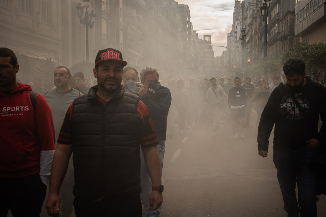 Manifestación del sector del Metal en Vigo, a 14 de mayo de 2026.