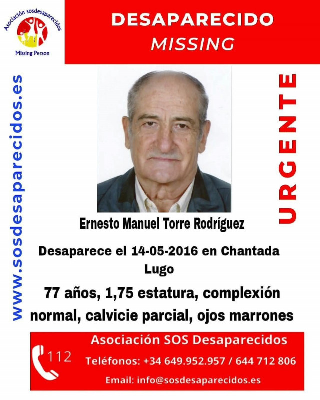 Ernesto Manuel Torre, desaparecido en Chantada (Lugo)