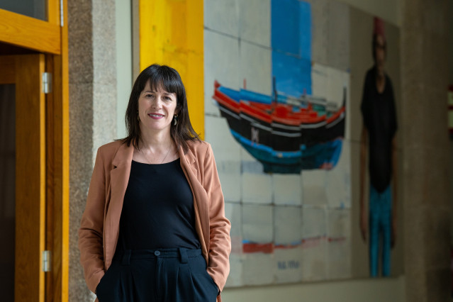 La portavoz de BNG, Ana Pontón, posa para Europa Press, en Santiago de Compostela, A Coruña, Galicia.