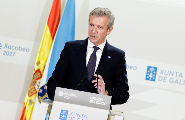 El titular del Gobierno gallego, ALfonso Rueda, en la rueda de prensa posterior al Consello de la Xunta.