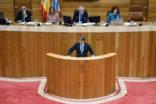 El conselleiro de Facenda, Miguel Corgos, en el Parlamento