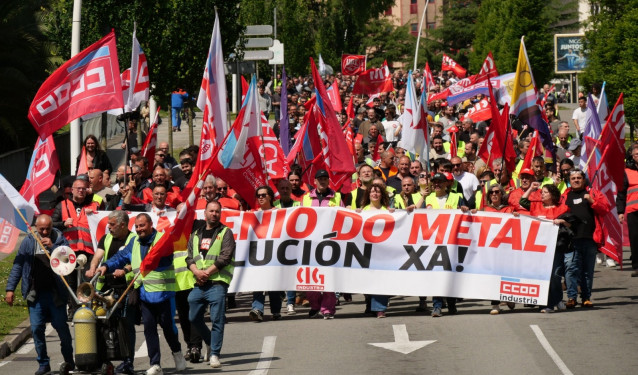 Protesta del sector del metal en la provincia de A Coruña