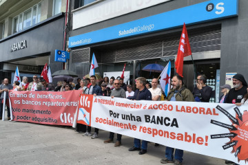 Protesta de la CIG ante entidades bancarias