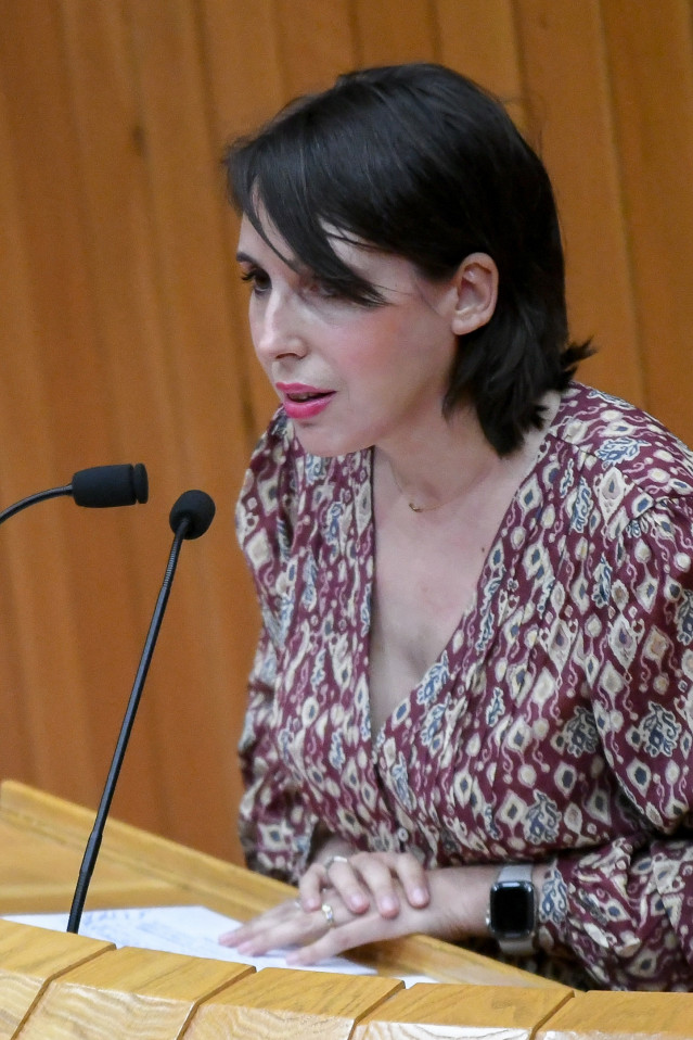 La conselleira de Economía, María Jesús Lorenzana, en el Parlamento