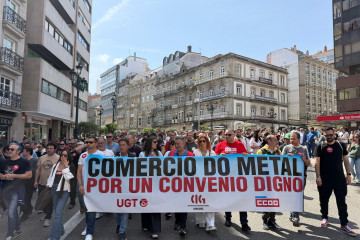 Imagen de la manifestación de este jueves en Vigo.