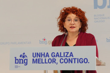 Archivo - La diputado del BNG Montse Prado en rueda de prensa.