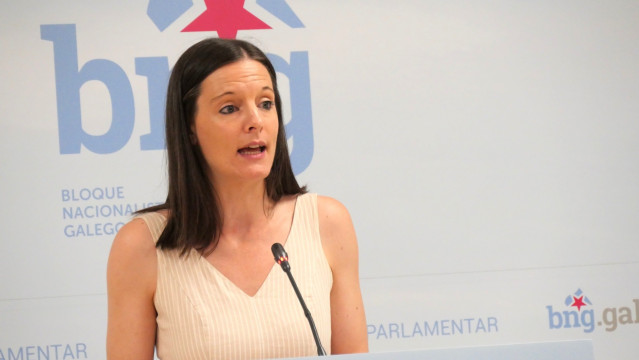 Archivo - La viceportavoz parlamentaria del BNG Olalla Rodil en rueda de prensa.