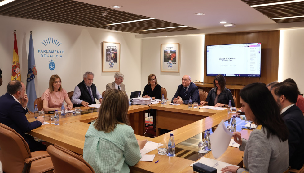 Reunión de la junta de portavoces del Parlamento de Galicia.