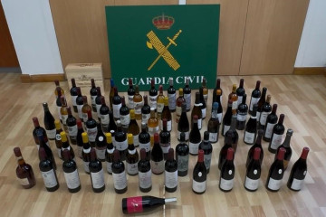 Botellas de vino recuperadas
