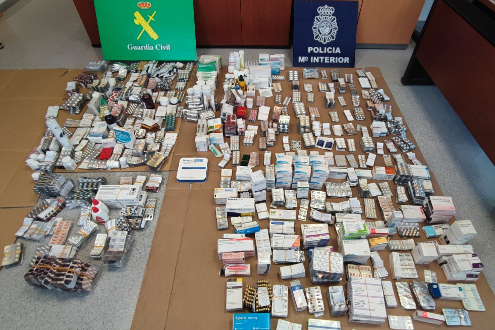 Más de 150 fármacos diferentes fueron incautados en la fase de explotación de la operación 'Bordafi/Dado', que se llevó a cabo el miércoles 27 de mayo de 2026 en municipios de Pontevedra.