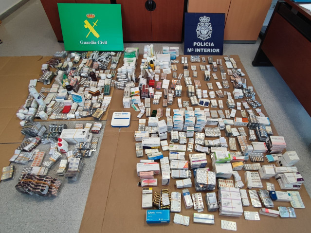 Más de 150 fármacos diferentes fueron incautados en la fase de explotación de la operación 'Bordafi/Dado', que se llevó a cabo el miércoles 27 de mayo de 2026 en municipios de Pontevedra.