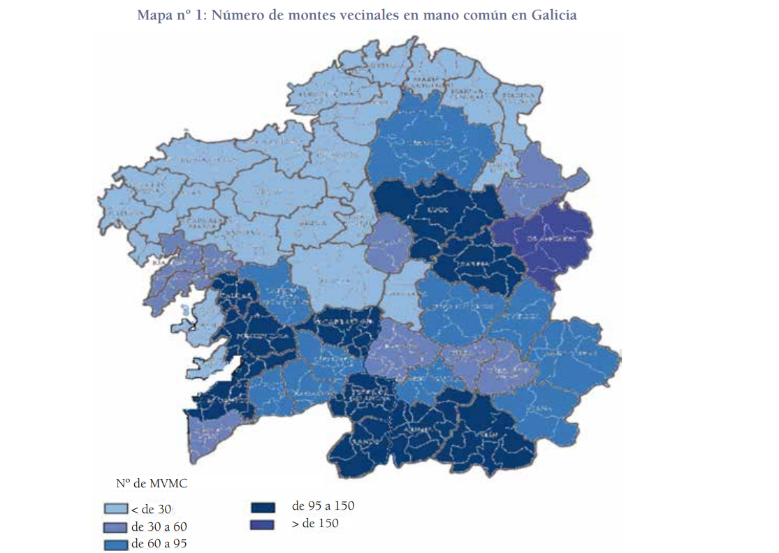 Mapa montes comunales Galicia