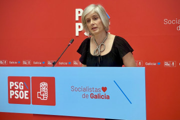 La portavoz de Industria del PSdeG, Patricia Iglesias, en rueda de prensa.