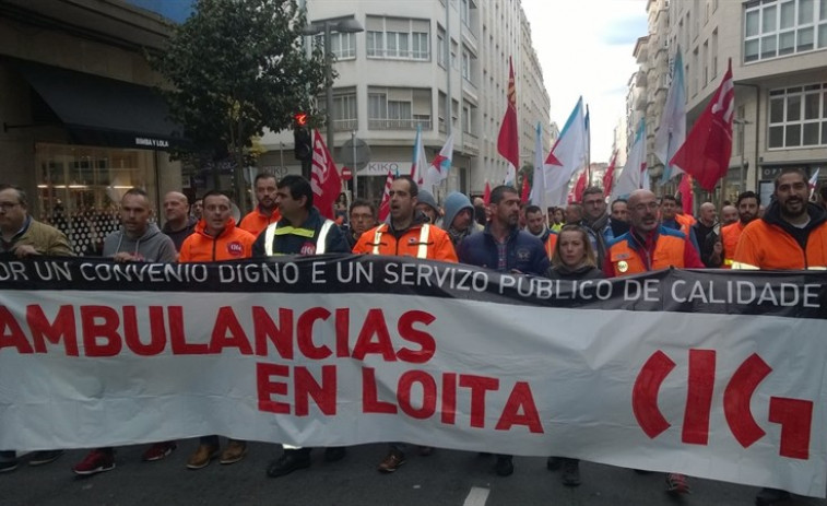 Empieza la huelga de ambulancias en Galicia