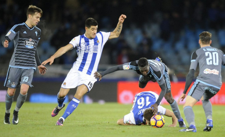 ​El Celta encaja en Anoeta la primera derrota del año