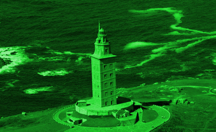 La Torre de Hércules se tiñe de verde para conmemorar San Patricio